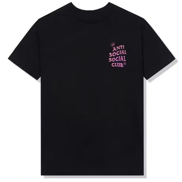 NWT Anti Social Social Club ASSC Coral Crush T-shirt Black Pink Small - Picture 2 of 7